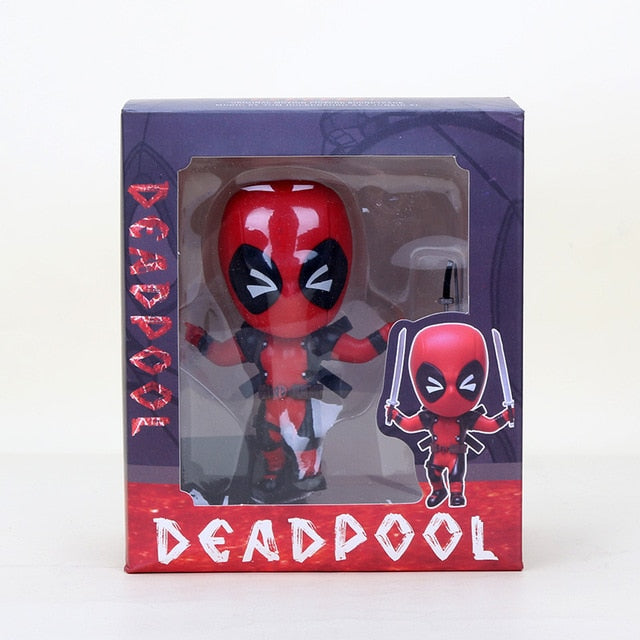 Marvel 13styles 10cm Deadpool Figure Bobble-Head 1/10 scale painted Deadpool spider man Black Panther Doll PVC action figure toy