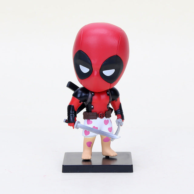 Marvel 13styles 10cm Deadpool Figure Bobble-Head 1/10 scale painted Deadpool spider man Black Panther Doll PVC action figure toy