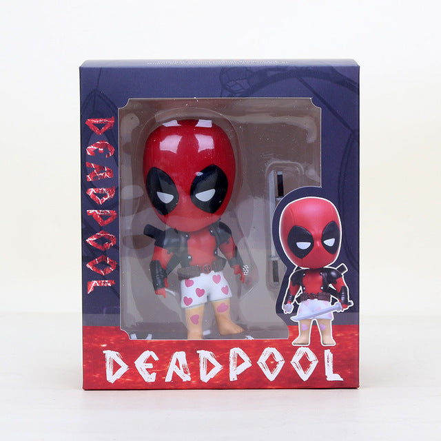 Marvel 13styles 10cm Deadpool Figure Bobble-Head 1/10 scale painted Deadpool spider man Black Panther Doll PVC action figure toy