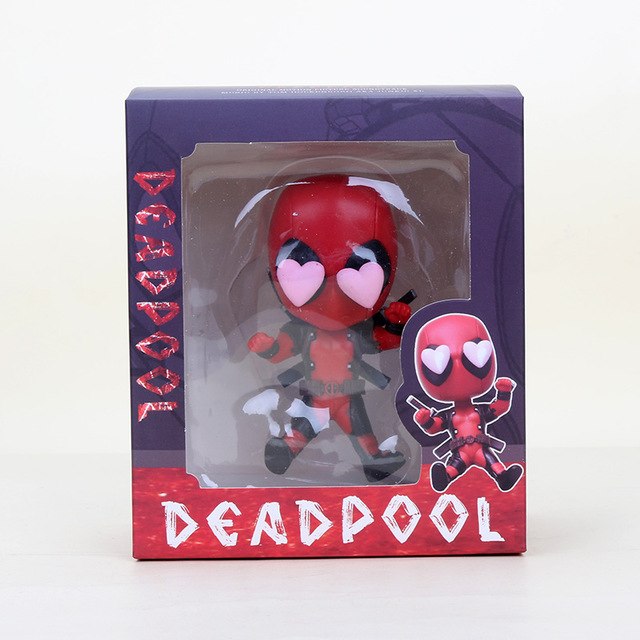 Marvel 13styles 10cm Deadpool Figure Bobble-Head 1/10 scale painted Deadpool spider man Black Panther Doll PVC action figure toy