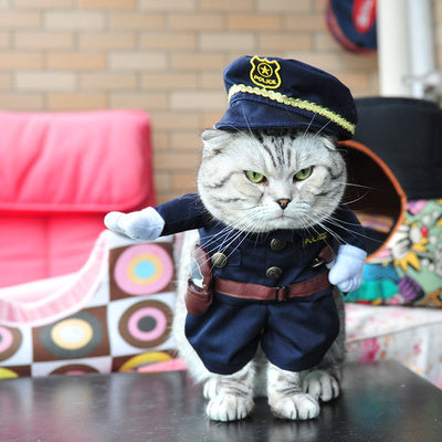 Funny Cat Clothes Costume Nurse Policeman Suit Clothing For Cat Cool Halloween Costume Pet Clothes Suit For Cat XS-2XL 27S1