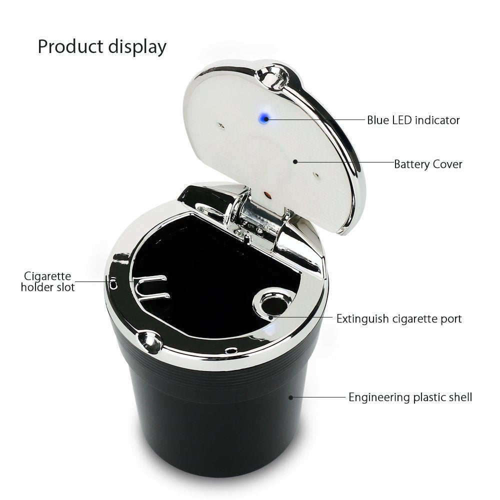 Portable LED Display Cigarette Ashtray