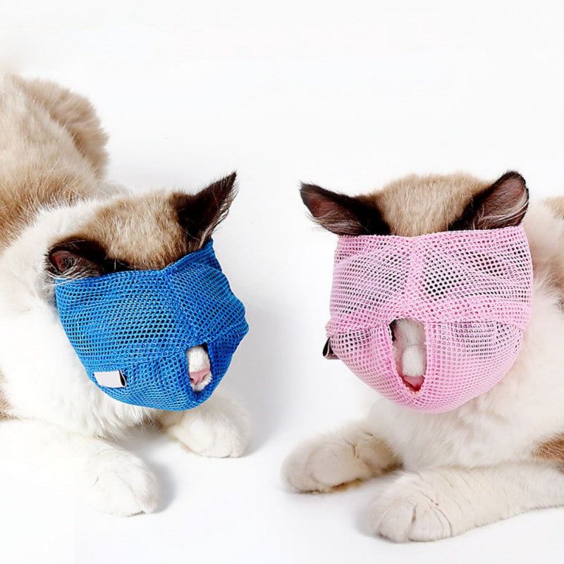 New Breathable Mesh Cat Color Blue/Pink Anti Bite Muzzles Cat Travel Tool Bath Beauty Grooming Supplies Cat Bathing Bag S/L