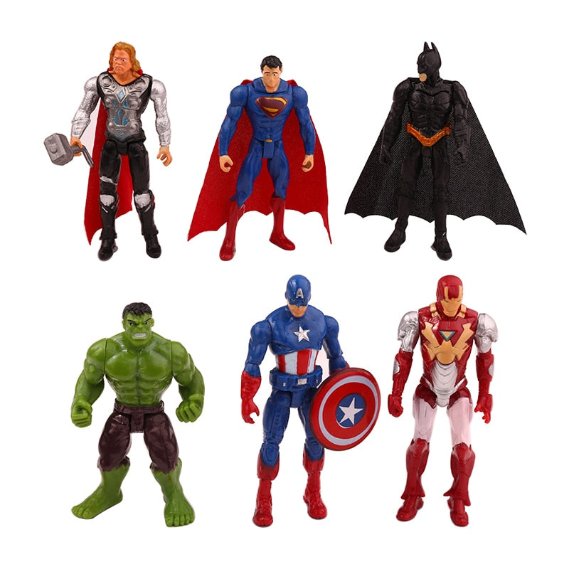 6Pcs/set Marvel Avengers Infinity War Spiderman Iron Man Superhero American Captain Thor Action Figure Toy Boy Kid Collection