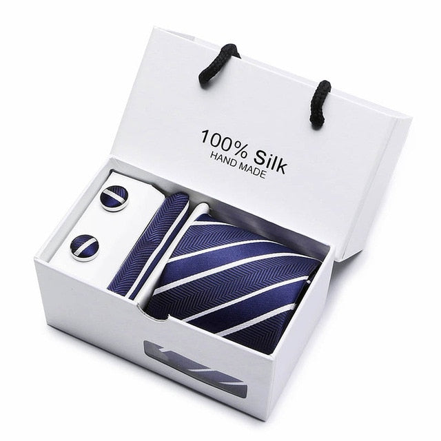 Men's Elegant Silk Woven Neck Tie Set