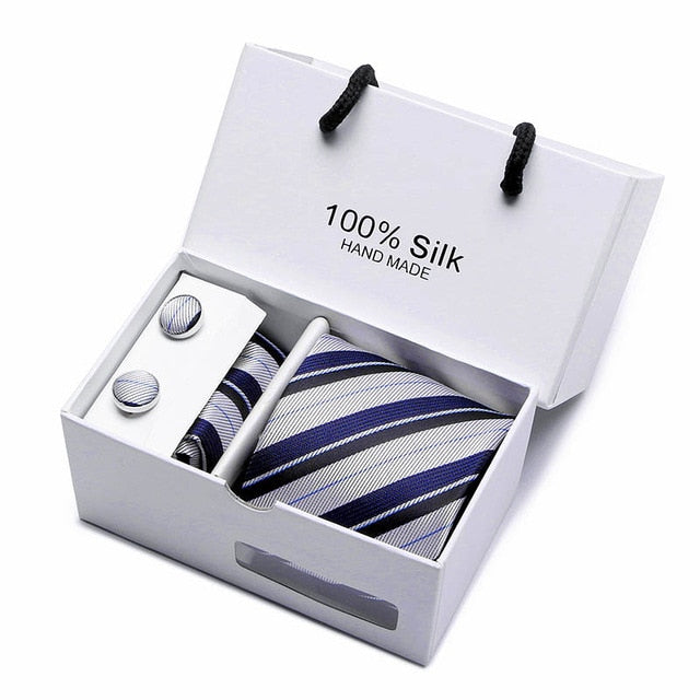 Men's Elegant Silk Woven Neck Tie Set