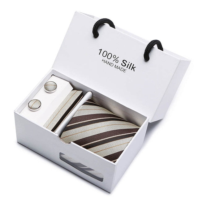 Men's Elegant Silk Woven Neck Tie Set