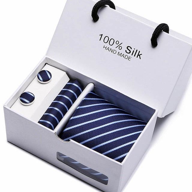 Men's Elegant Silk Woven Neck Tie Set