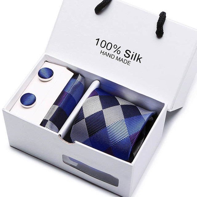 Men's Elegant Silk Woven Neck Tie Set