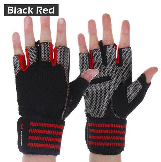 Gym Gloves Weight Lifting Dumbbell Half Finger Fitness Fingerless Sport Wrist Wrap Gloves Men Women Cycling Gloves Protect Wrist