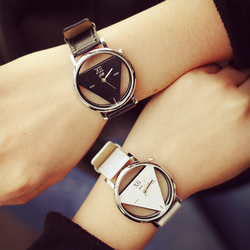 Women's Novelty Hollowed Triangular Dial Wrist Watch