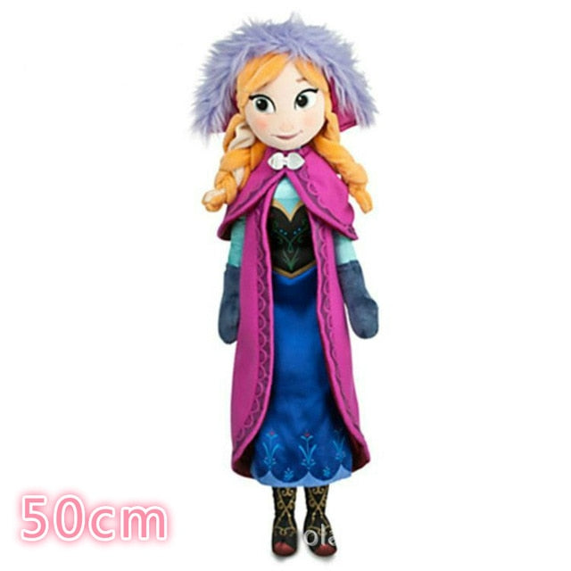 Disney Frozen 50 CM Anna Elsa Plush Doll Toys Cute Girls Toys Snow Queen Princess Anna Elsa Doll Girl Birthday Gifts