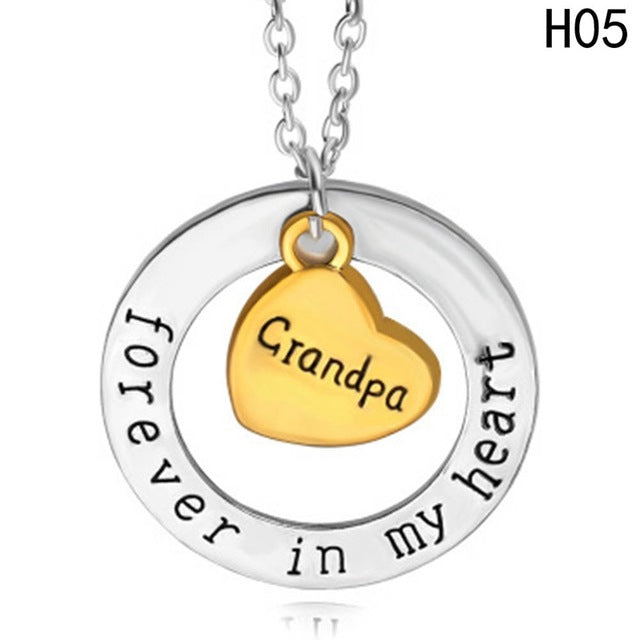 Beautiful Pendant Necklace Mom Dad Sister Daughter Forever In My Heart