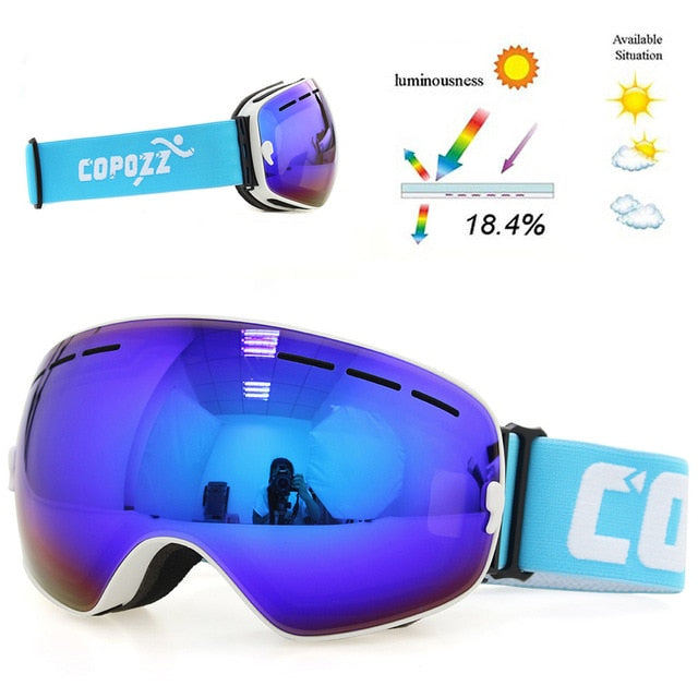 Ski goggles double layers UV400 anti-fog big sk