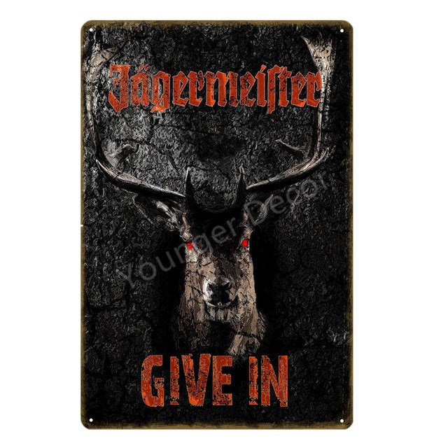 Alcohol Drink Jagermeister Deer Head Poster Classic Wall Tin Sign
