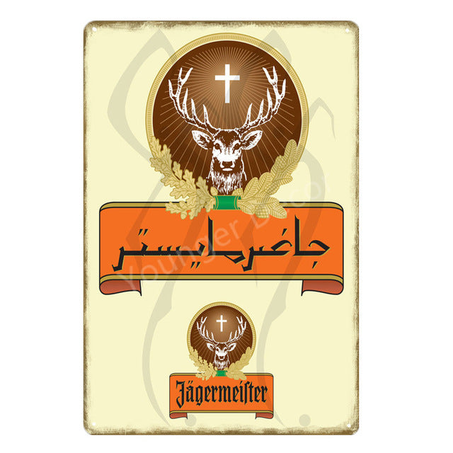 Alcohol Drink Jagermeister Deer Head Poster Classic Wall Tin Sign