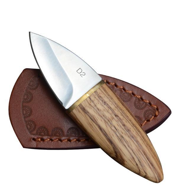 Straight Stainless Steel D2 Blade Wood Handle Survival Knife
