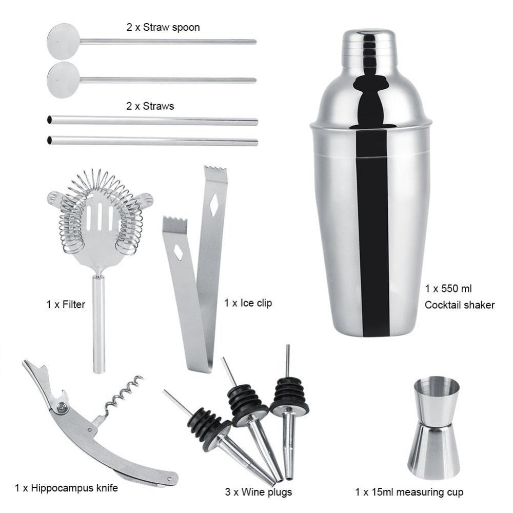 12 Piece: Professional Cocktail Bartender Set