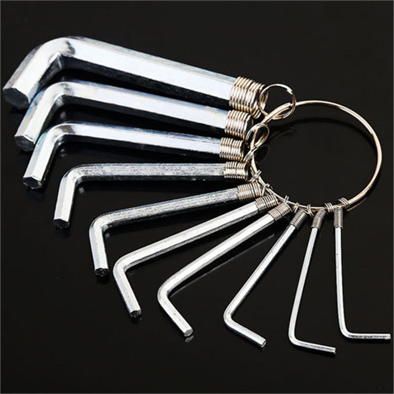 10-in-1 Metric Combination Hex Tool Set Keychain