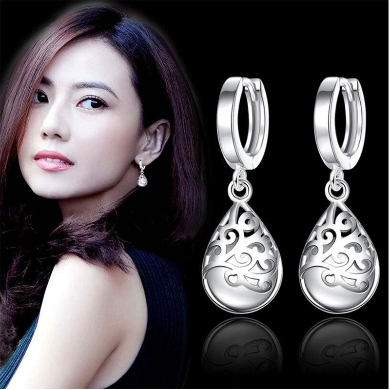 Women's 925 Sterling Silver Moonlight Opal Tear Drop Earrings