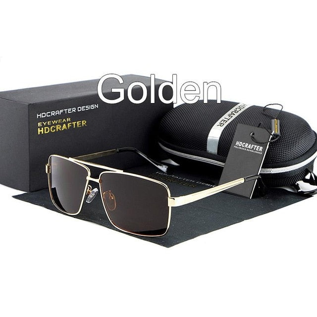 Men's Polarized Oversized Metal Frame Luxury Sunglasses