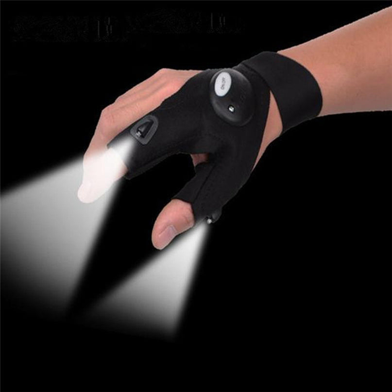 Waterproof Breathable Comfortable Led Light Adjustable Cotton Fishing Gloves Bluefish With Strong Flashlight Retail Outdoor #2