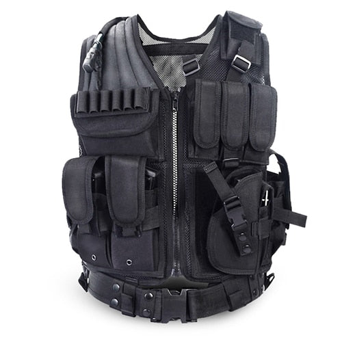 Tactical Military Combat Vest with Equipment Pockets