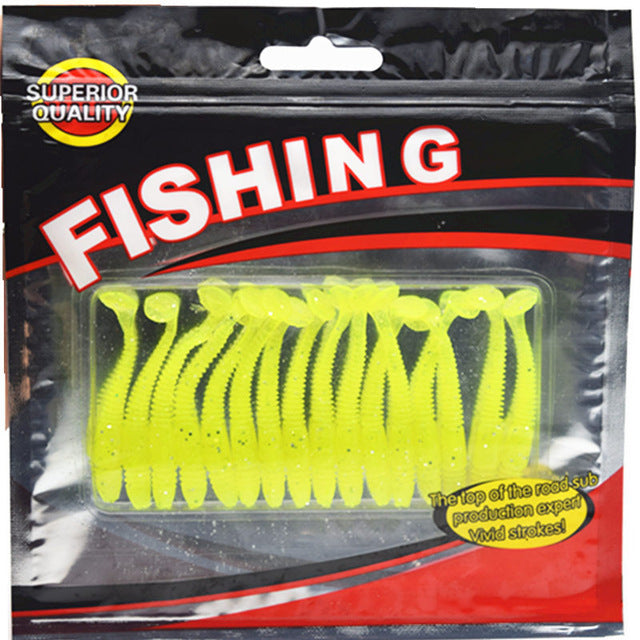 16 Pack: Soft Bait Artificial Fishing Lure Worms - 5cm