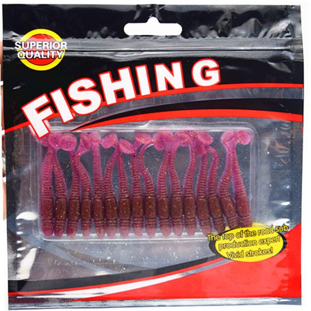 16 Pack: Soft Bait Artificial Fishing Lure Worms - 5cm