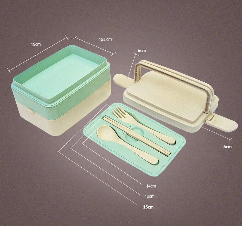 Three Layer Wheat Straw Eco-Friendly Leakproof Microwaveable Lunchbox