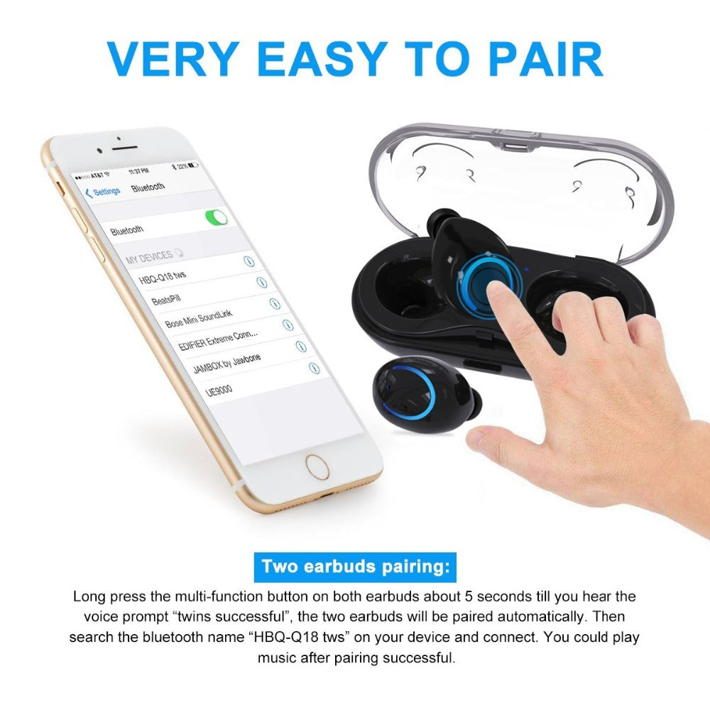 Wireless Earbuds Stereo Bluetooth With Case
