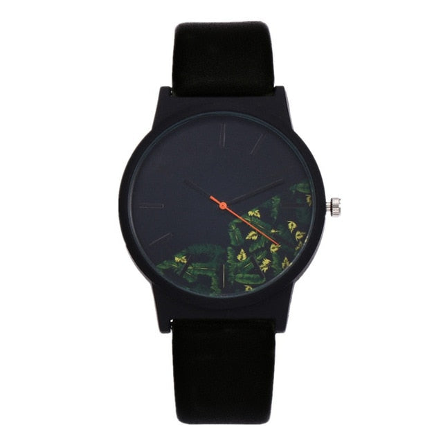 Women's Casual Floral Designed Quartz Watch