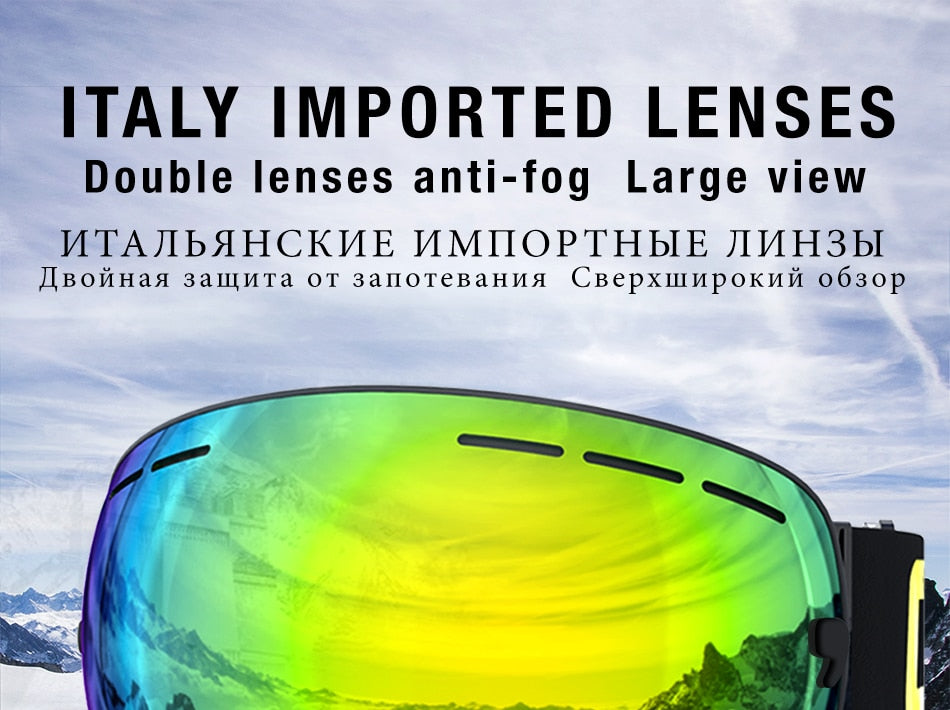 Ski goggles double layers UV400 anti-fog big sk