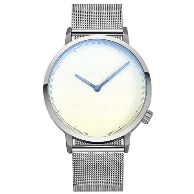 Men's Simplistic Big Dial Stainless Steel Classic Business Watch