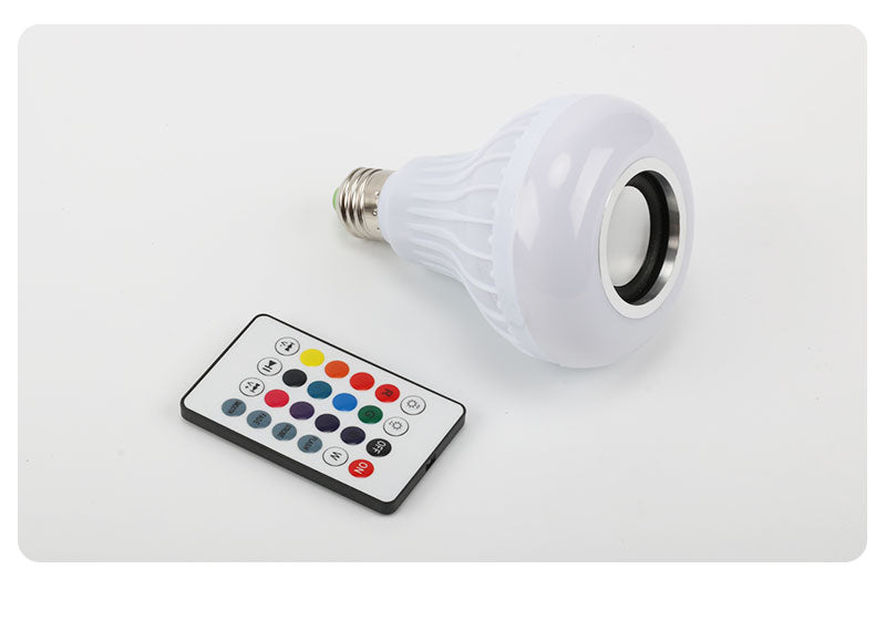 Bluetooth Speaker LED Bulb Light with 24 Keys Remote Control