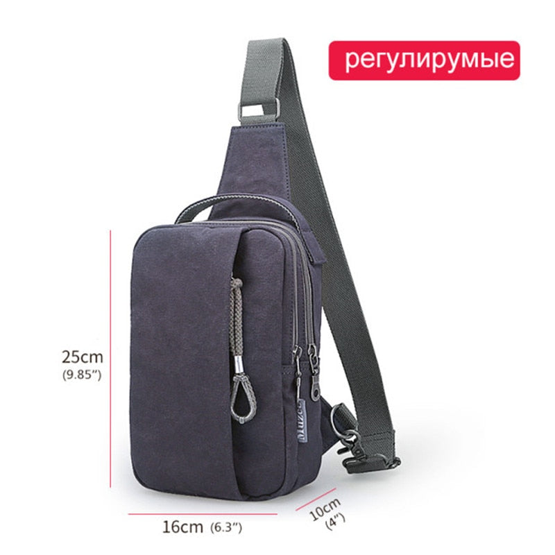 Versatile Canvas Crossbody USB Charging Sling Shoulder Bag