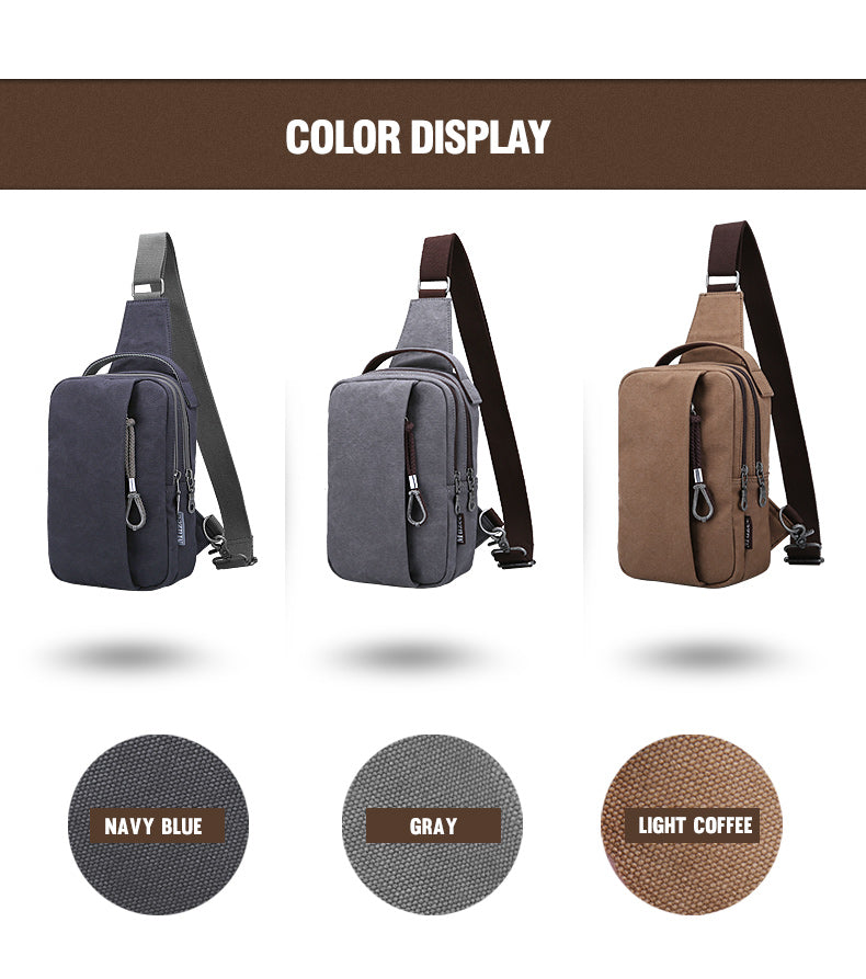 Versatile Canvas Crossbody USB Charging Sling Shoulder Bag