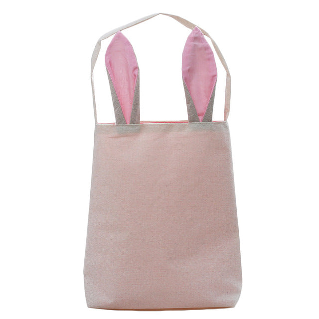 Storage Box Cotton/Jute Easter Bunny Ear Bag  Holiday Tote Handbag Celebration Kid Gift Candy Rabbit Ear Shopping Bag