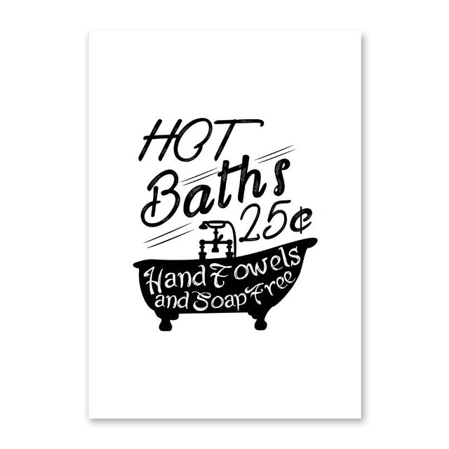 Wash Your Hands Black And White Poster And Print Washroom Decor Letter Modern Canvas Painting Wall Art Wall Picture For Bathroom