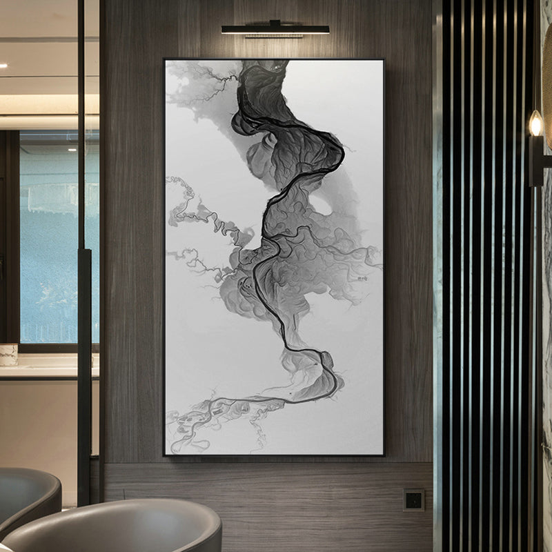 Modern Abstract painting Chinese style Splash ink Wall Art Pictures black and white For Living Room Study Canvas painting HD LSY