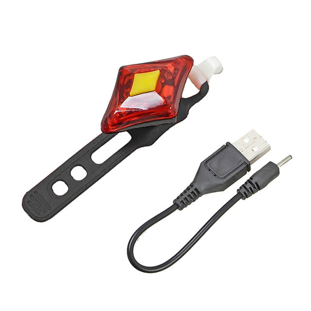 USB Rechargeable LED Bicycle Bike Cycling Front Rear Tail Light 5 Modes Lamp