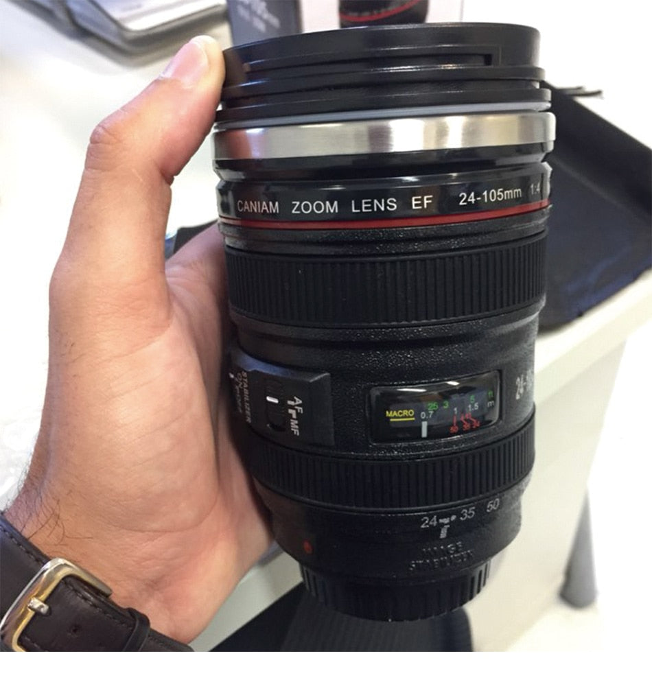 Creative Stainless Steel Camera Lens Coffee Mug