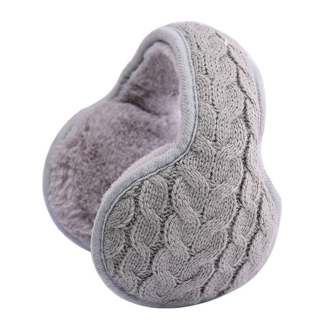 Unisex Ear Cover Plush Soft Winter Folding Warm Earmuff Solid Color Earwarmer