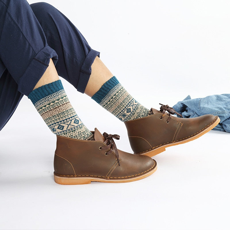 LNRRABC Winter Thick Warm Stripe Wool Socks Casual Calcetines Hombre Sock Business Male Socks