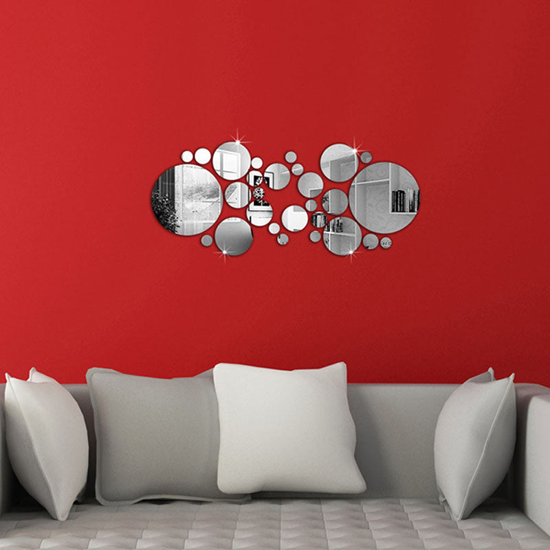 30 Piece: Multi-Sized DIY Acrylic Wall Sticker Mirrors