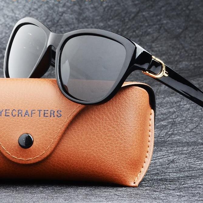 Women's Elegant Cat Eye Polarized Sunglasses with Free Carry Case