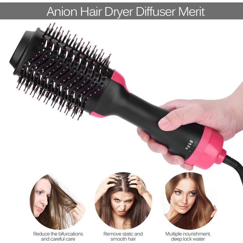 2-in-1 Multi-Functional Hair Dryer and Volumizer Straightening Brush