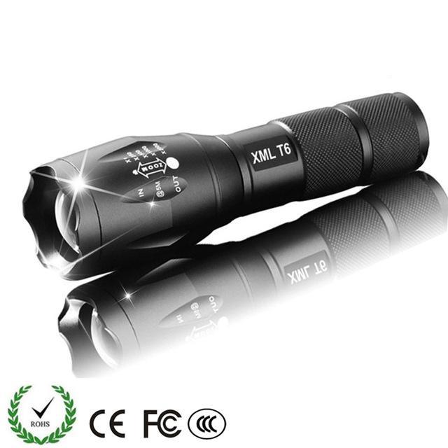 Outdoor Water Resistant 4,000 Lumens LED Rechargeable Torch Flashlight