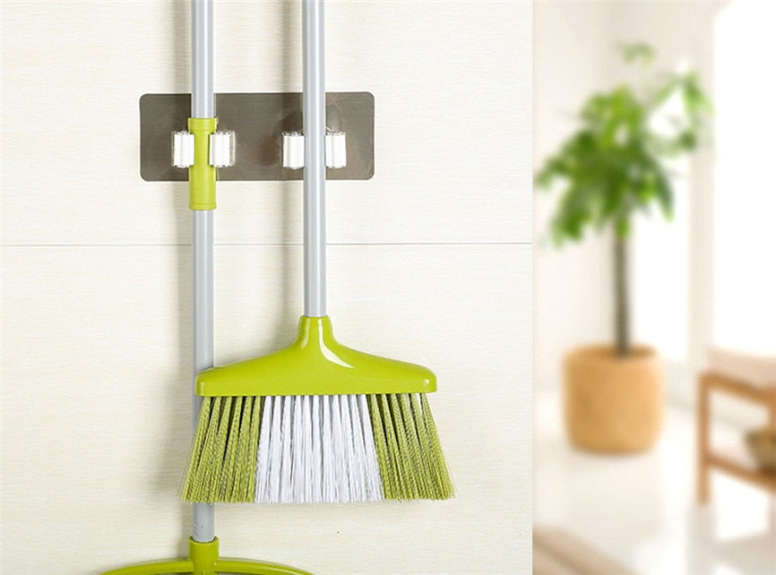 Wall Mounted Mop and Broom Racked Organizer