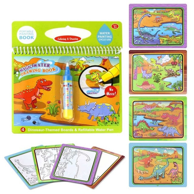 Magic Water Drawing Coloring Book with Magic Coloring Pen